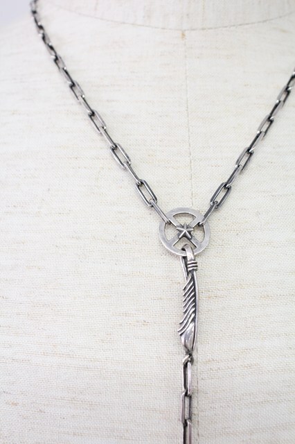 NO ID. / シルバービッグフェザーロザリオネックレス シルバー T-25-10