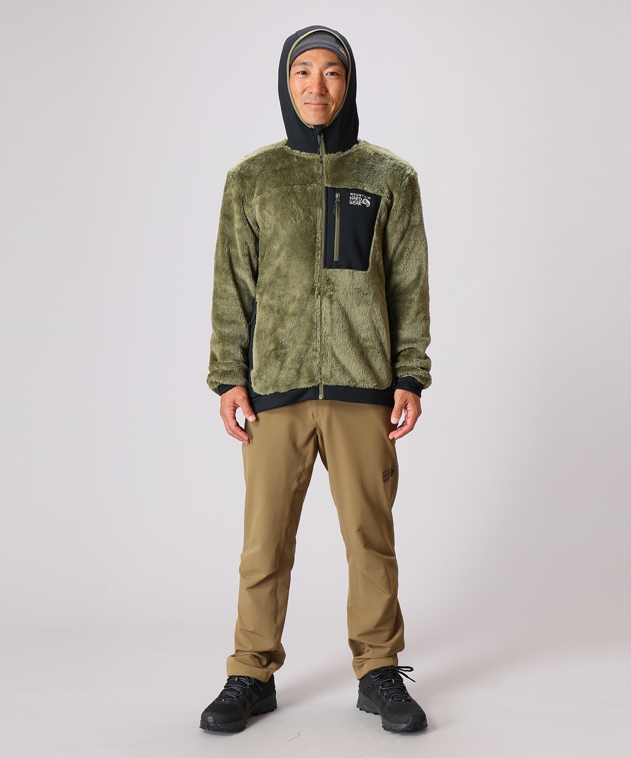 ポーラテックハイロフトフーデッドジャケット(S Combat Green Black