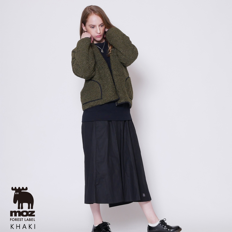 moz FOREST LABEL ノーカラーボアブルゾン