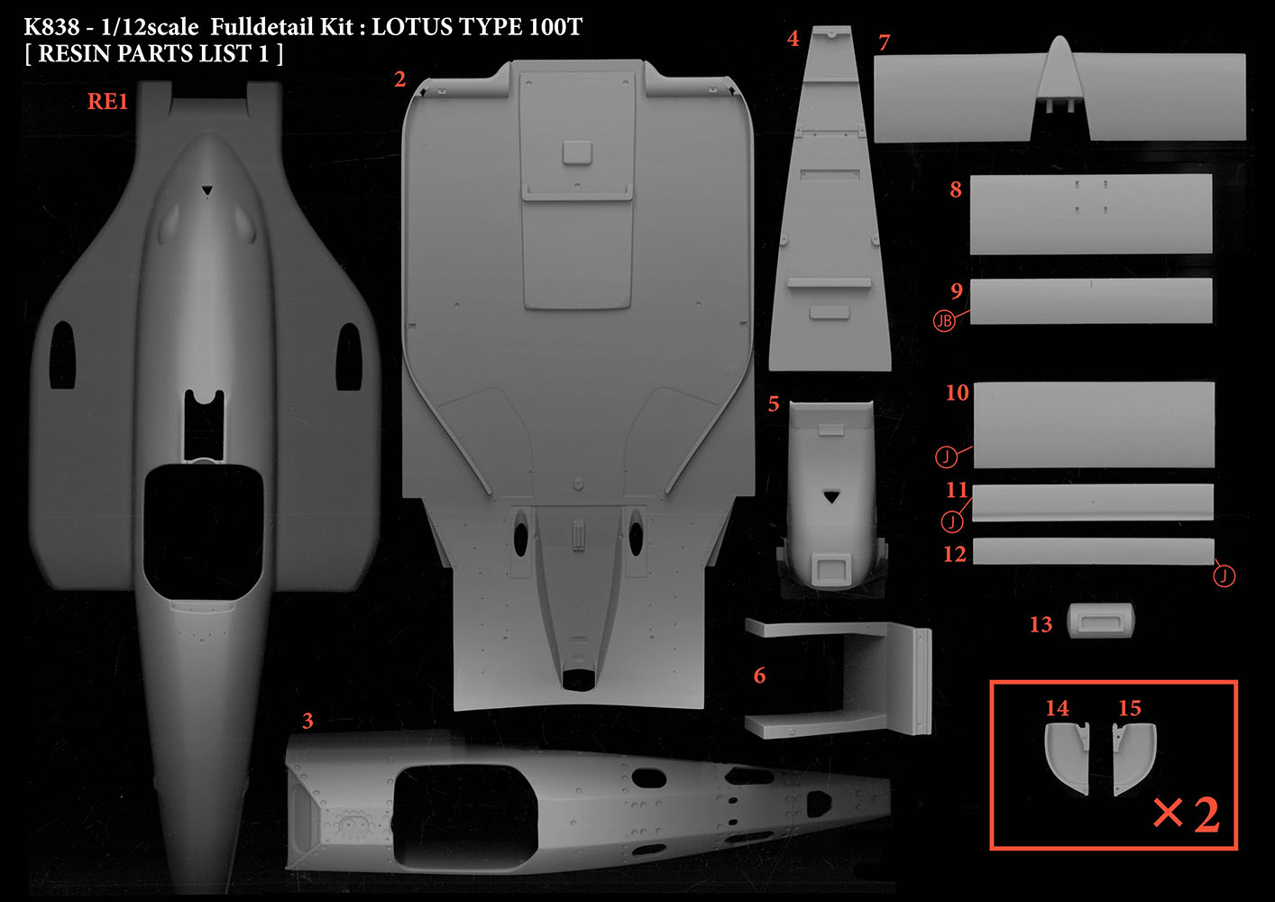 1/12scale Fulldetail Kit : LOTUS TYPE 100T