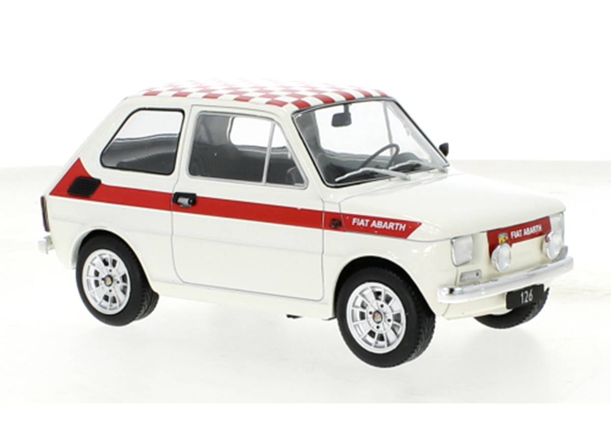 Modelcar Fiat 126 Abarth-Look, weiss, 1972 MCG 1:18 Metallmodell