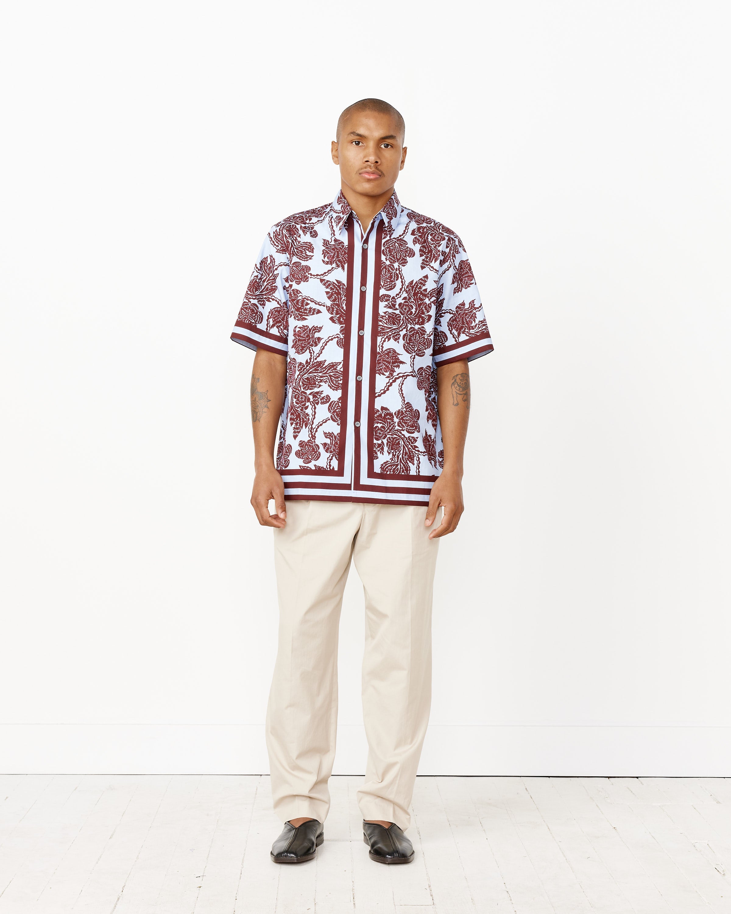 Floral Shirt in Burgundy