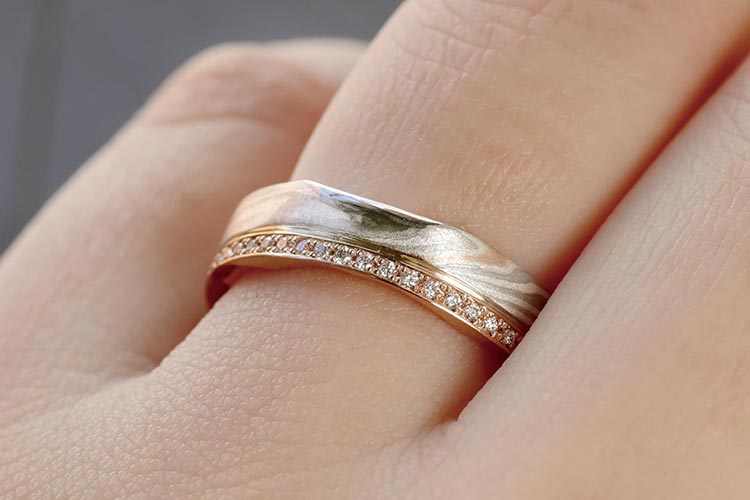 結婚指輪「桜あわせ」－紅白－ | 結婚指輪・婚約指輪の杢目金屋