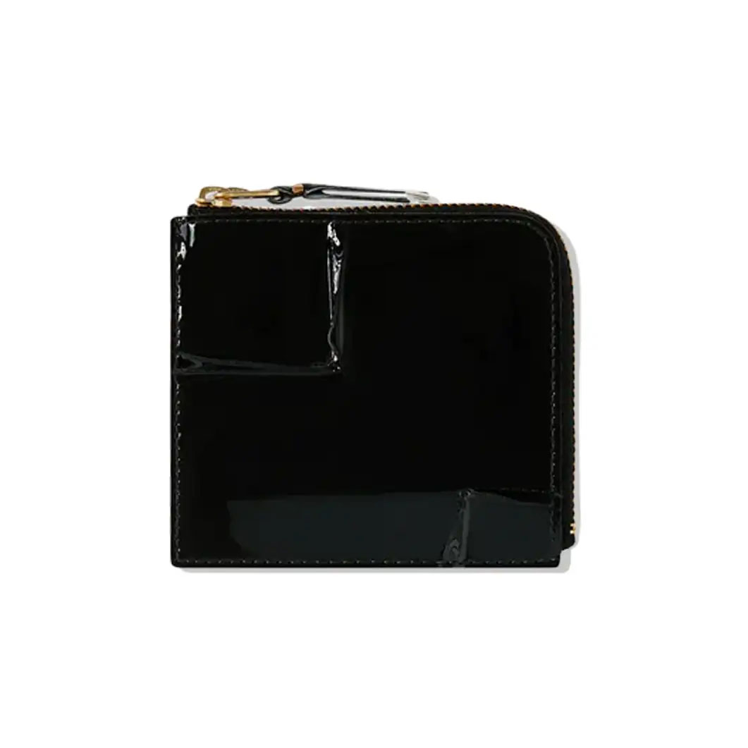 COMME des GARCONS L字型 ZIPウォレット Reversed Hem ブラック