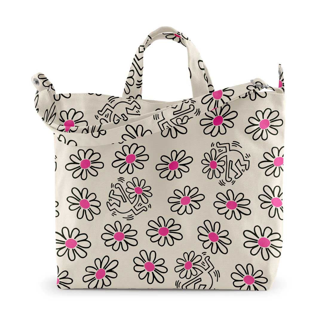 Baggu ホリゾンタル ダックバッグ Keith Haring Flower(（ホリゾンタル