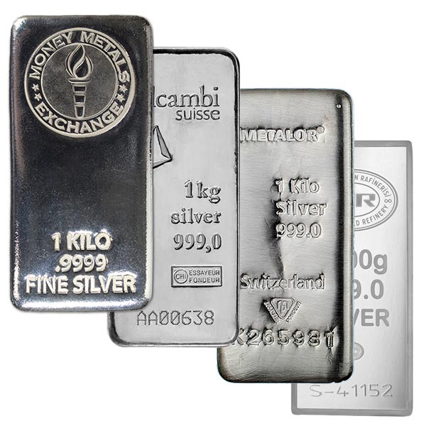 1 Kilo Generic Silver bar (Low Premiums) - Money Metals Exchange