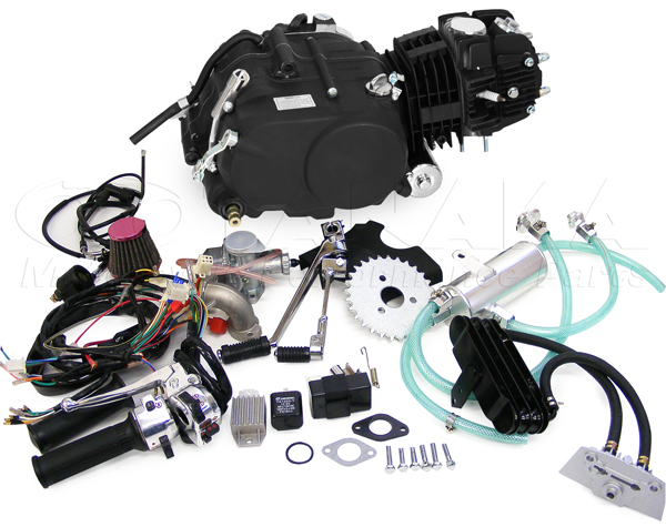 667w12V セルつき 124ccエンジン オールキット ステルスブラック