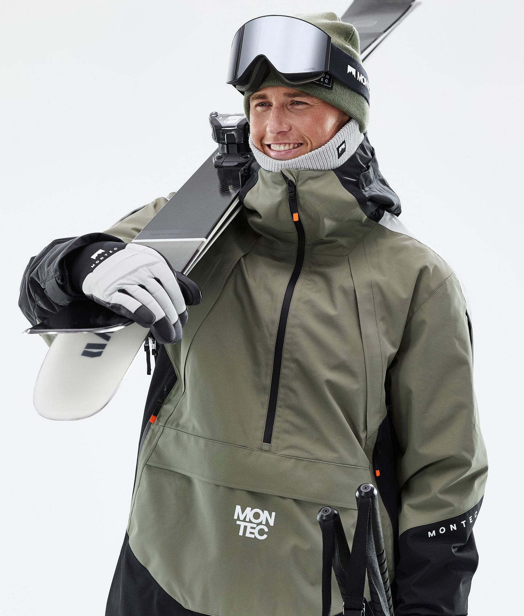 Montec Apex Ski Jacket Men Greenish/Black/Light Grey | Montecwear.com