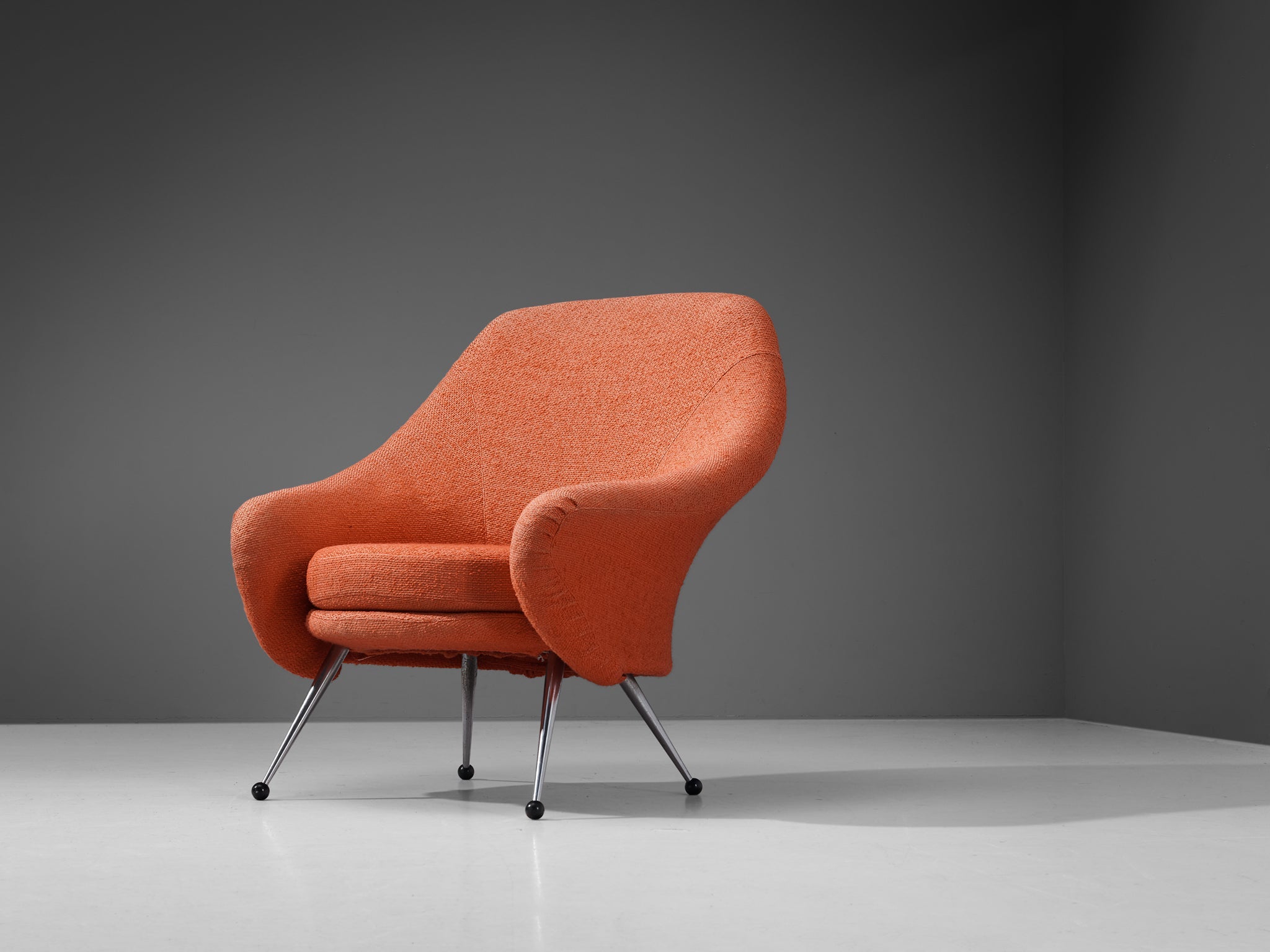 Marco Zanuso for Arflex 'Martingala' Easy Chair in Coral Red Upholster