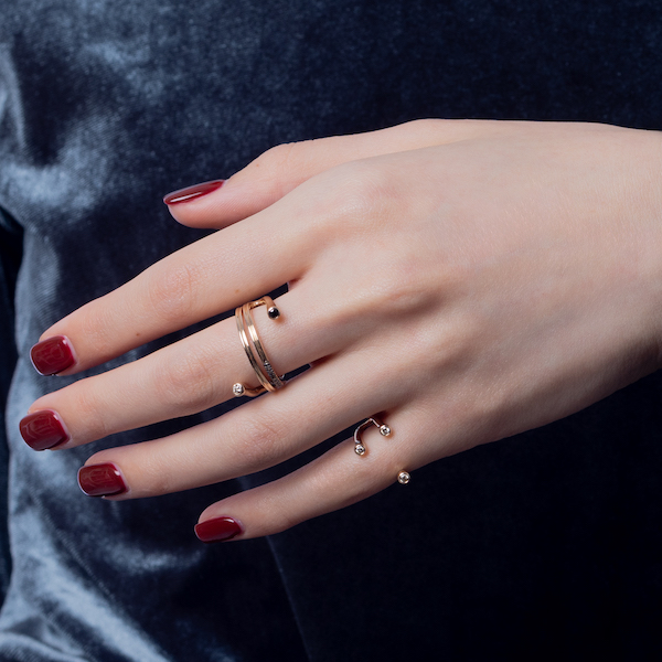 MANHATTAN Polygon Diamond Akoa Pearl Ear Cuff