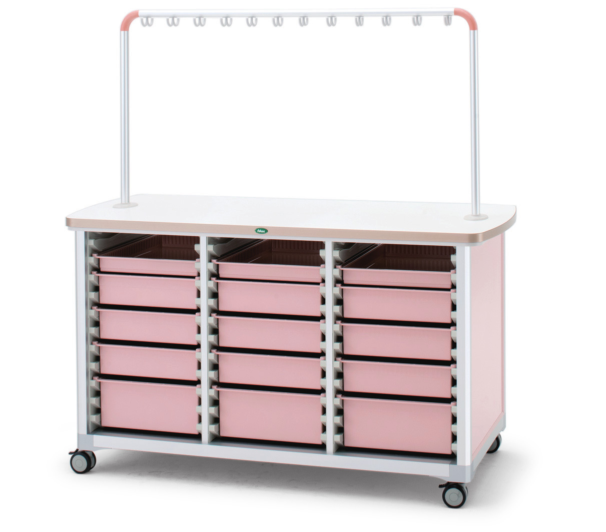 作業台(ハンガー付対面タイプ) 点滴処置台 24-8046-0001 トレー