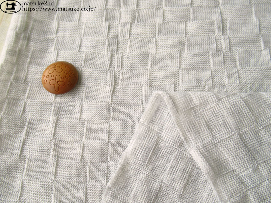 デッドストック反】 ややざっくり変わり織ウール混ニット 杢ライトグレー