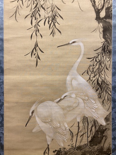 中林竹洞 柳鷺図｜古美術・掛け軸の販売・買取・鑑定-松本松栄堂