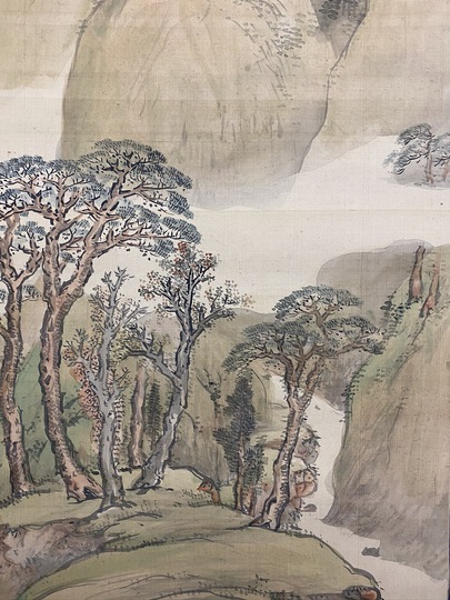 谷文晁 青緑秋景山水図｜古美術・掛け軸の販売・買取・鑑定-松本松栄堂