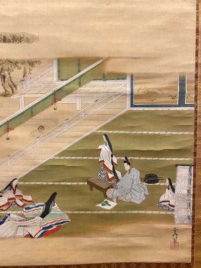 真作】狩野探信/桃仙人図/人物図/掛軸/名家伝来/AC-168 真作】狩野探信