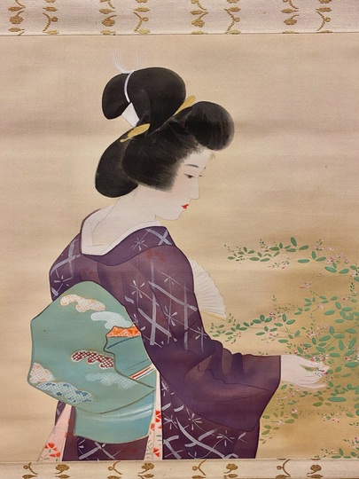 伊東深水 萩｜古美術・掛け軸の販売・買取・鑑定-松本松栄堂