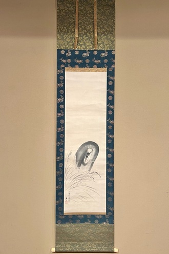 中島来章 隻飛鶴図｜古美術・掛け軸の販売・買取・鑑定-松本松栄堂