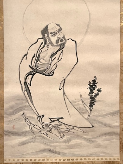 東皐心越 達磨図｜古美術・掛け軸の販売・買取・鑑定-松本松栄堂