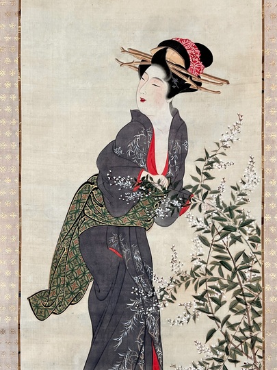 山口素絢 秋美人図｜古美術・掛け軸の販売・買取・鑑定-松本松栄堂