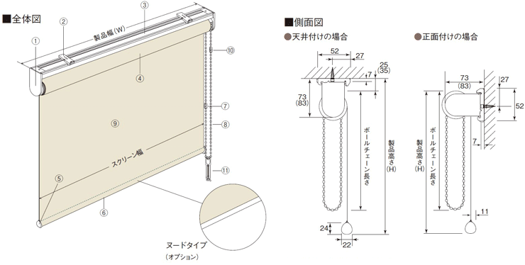 ワンタッチチェーンタイプ ロールスクリーン トーソー(TOSO)｜ロール