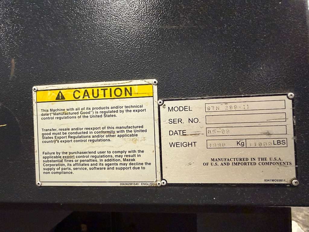 Used Mazak Quick Turn Nexus (QTN) 200-II CNC Turning Center