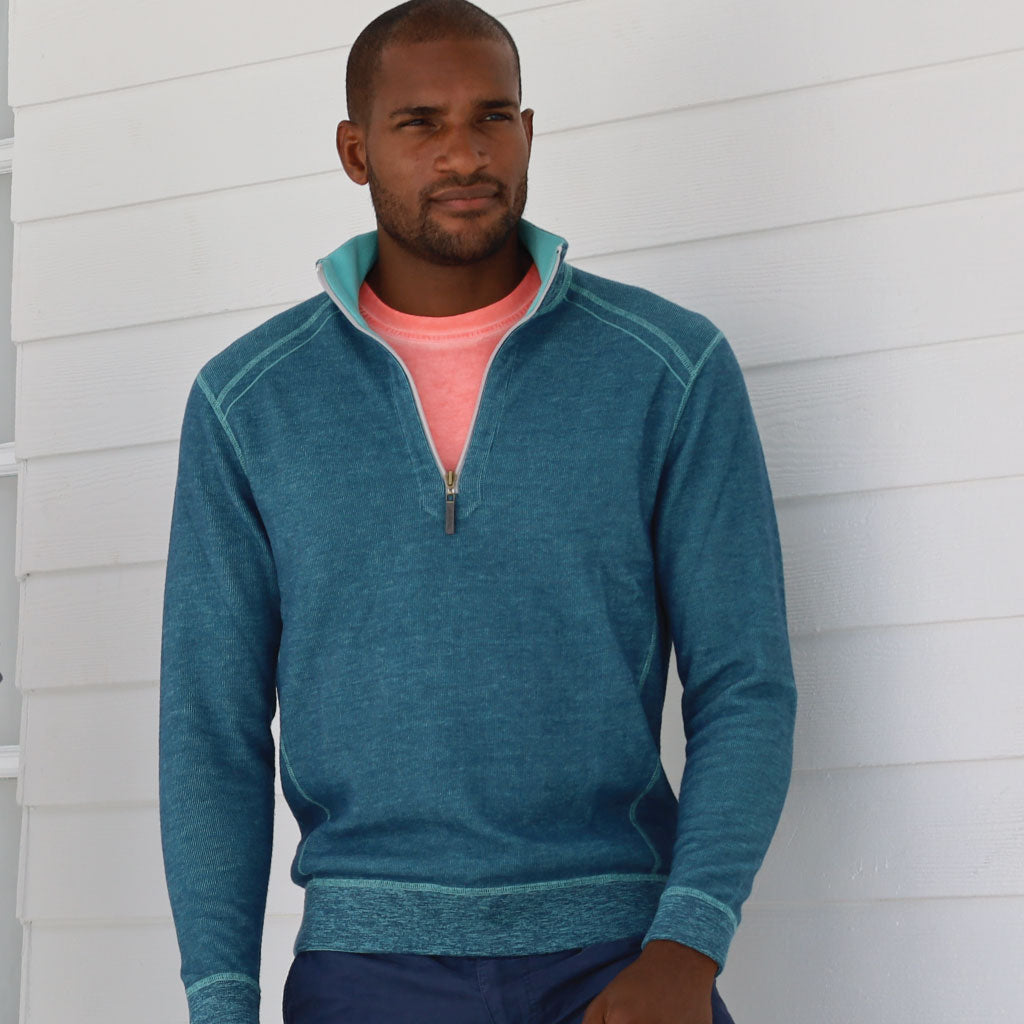 Men's Quarter-Zip Reversible Sweater | Madda Fella
