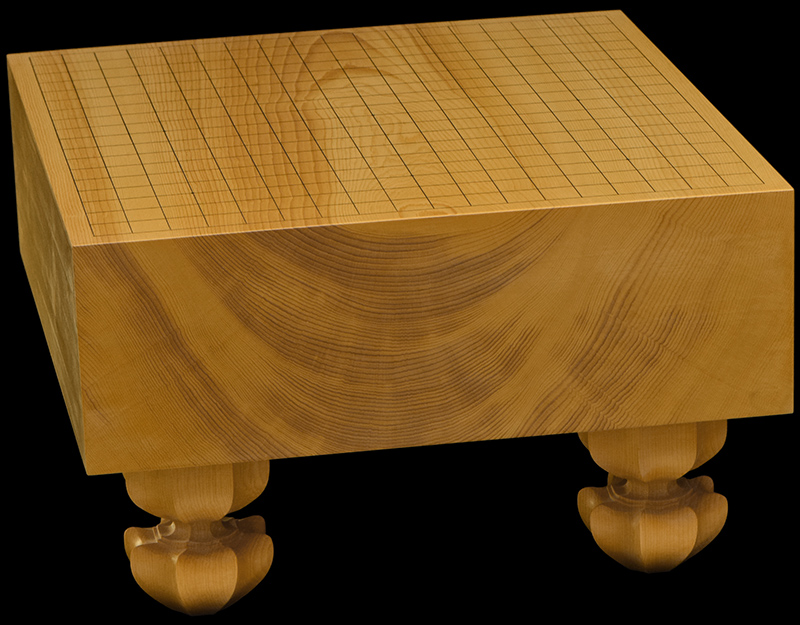 国産本榧足付碁盤 4寸7分（木裏） ga40029 | 前川榧碁盤店