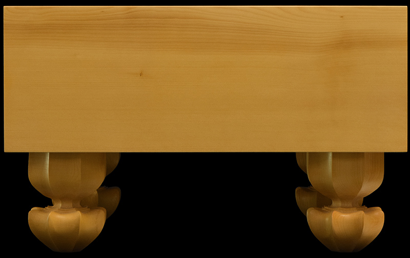 国産本榧足付碁盤 5寸4分（天柾） ga50043 | 前川榧碁盤店