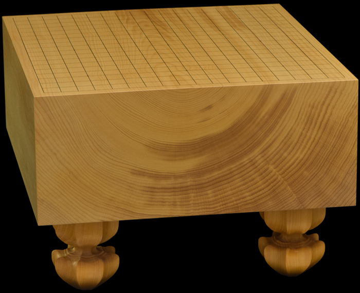 国産本榧足付碁盤 5寸8分（木裏） ga50042 | 前川榧碁盤店