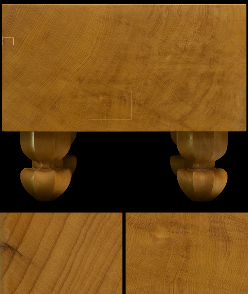 本榧足付碁盤 7寸2分（天柾） ga70010 | 前川榧碁盤店