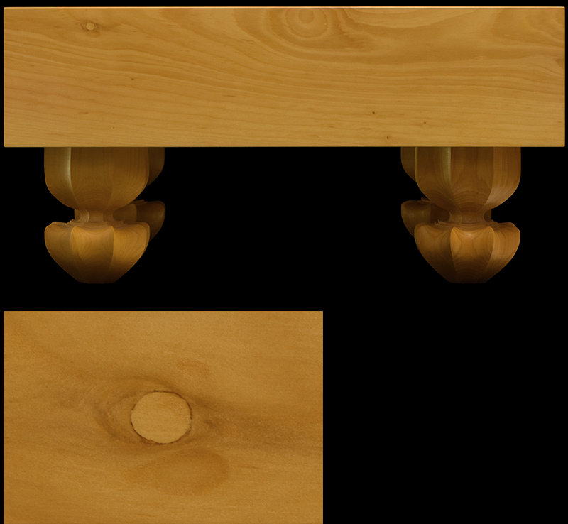 国産本榧足付碁盤 3寸8分（天地柾） ga30011 | 前川榧碁盤店