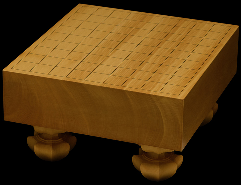 本榧足付将棋盤 3寸3分（天地柾） sa30013 | 前川榧碁盤店