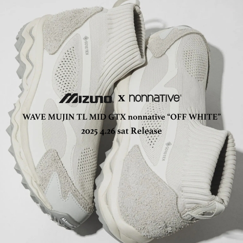 Mizuno × nonnative WAVE MUJIN TL MID GTX nonnative “OFF WHITE