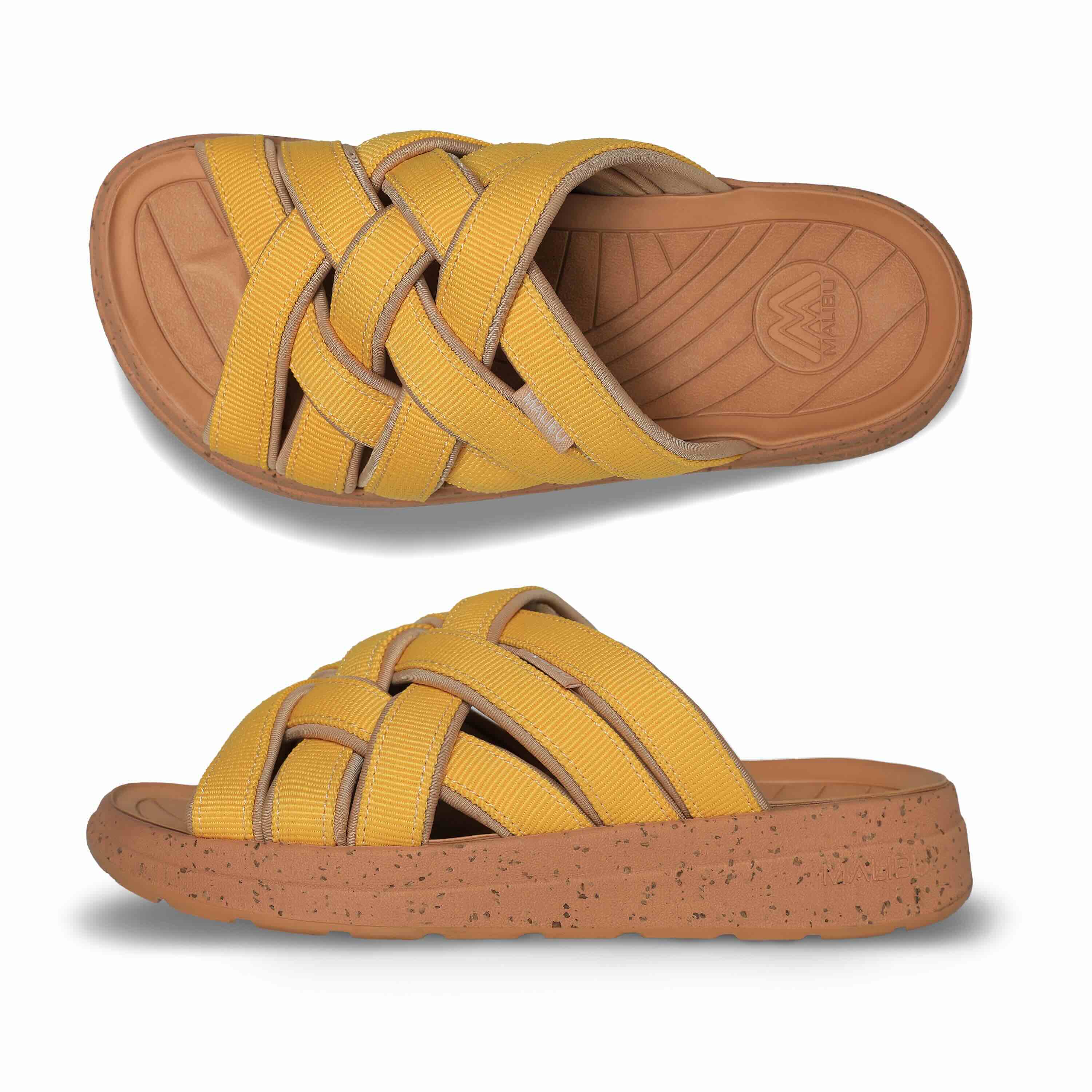 Zuma LX | Recycled Poly | Cork Rubber | Yellow | Tan – Malibu Sandals