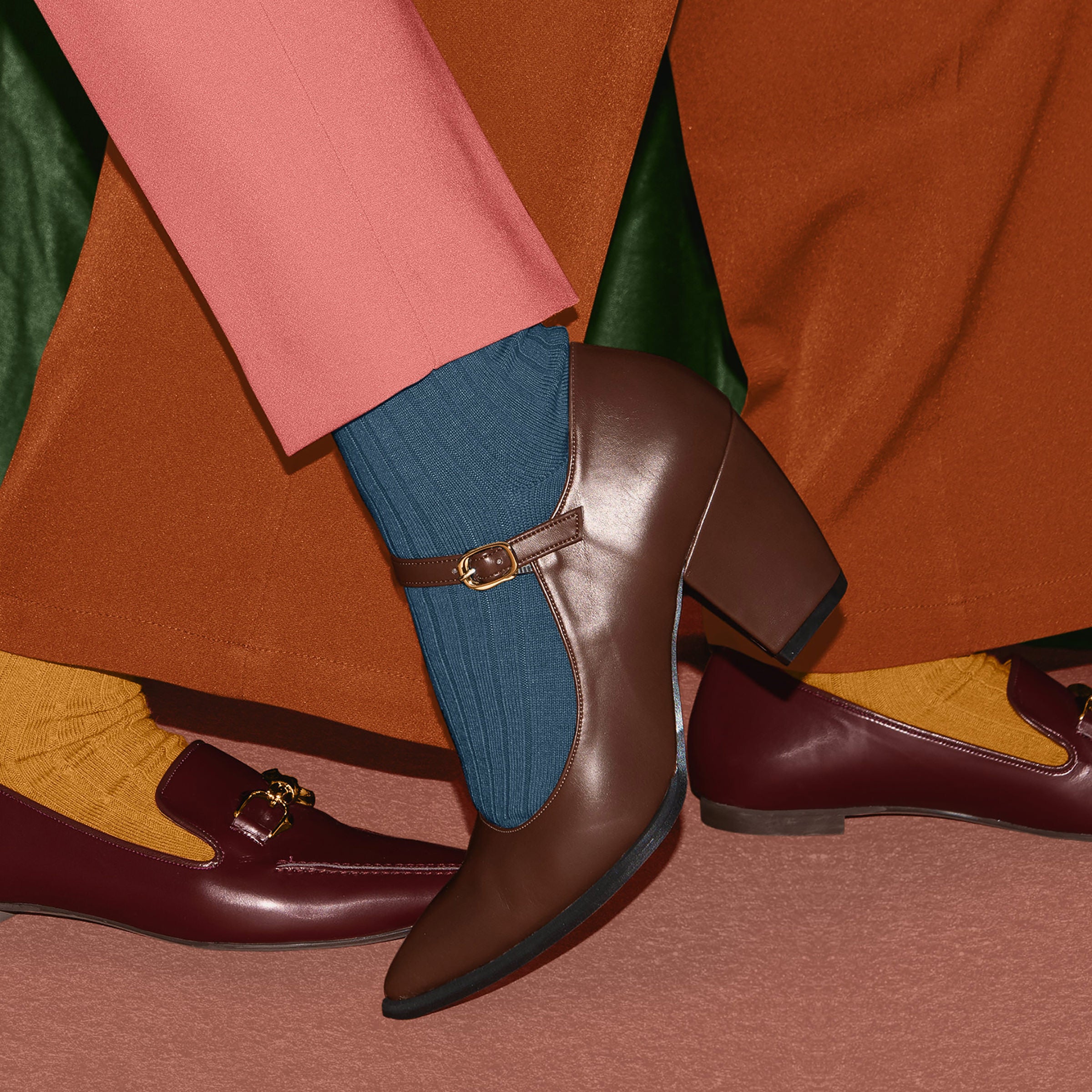 15%OFF：チャンキーヒール メリージェーンパンプス（m72013）ブラウン