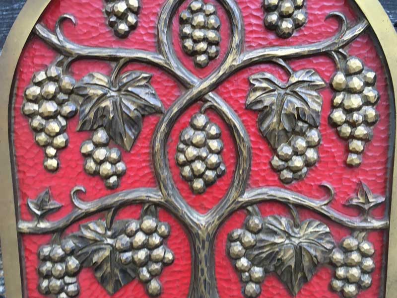 昭和レトロ サントリーワインショップ 木彫りの看板、SUNTORY