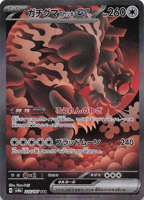 テラスタルフェスex SAR】ガチグマ アカツキex 225/187 - マナソース