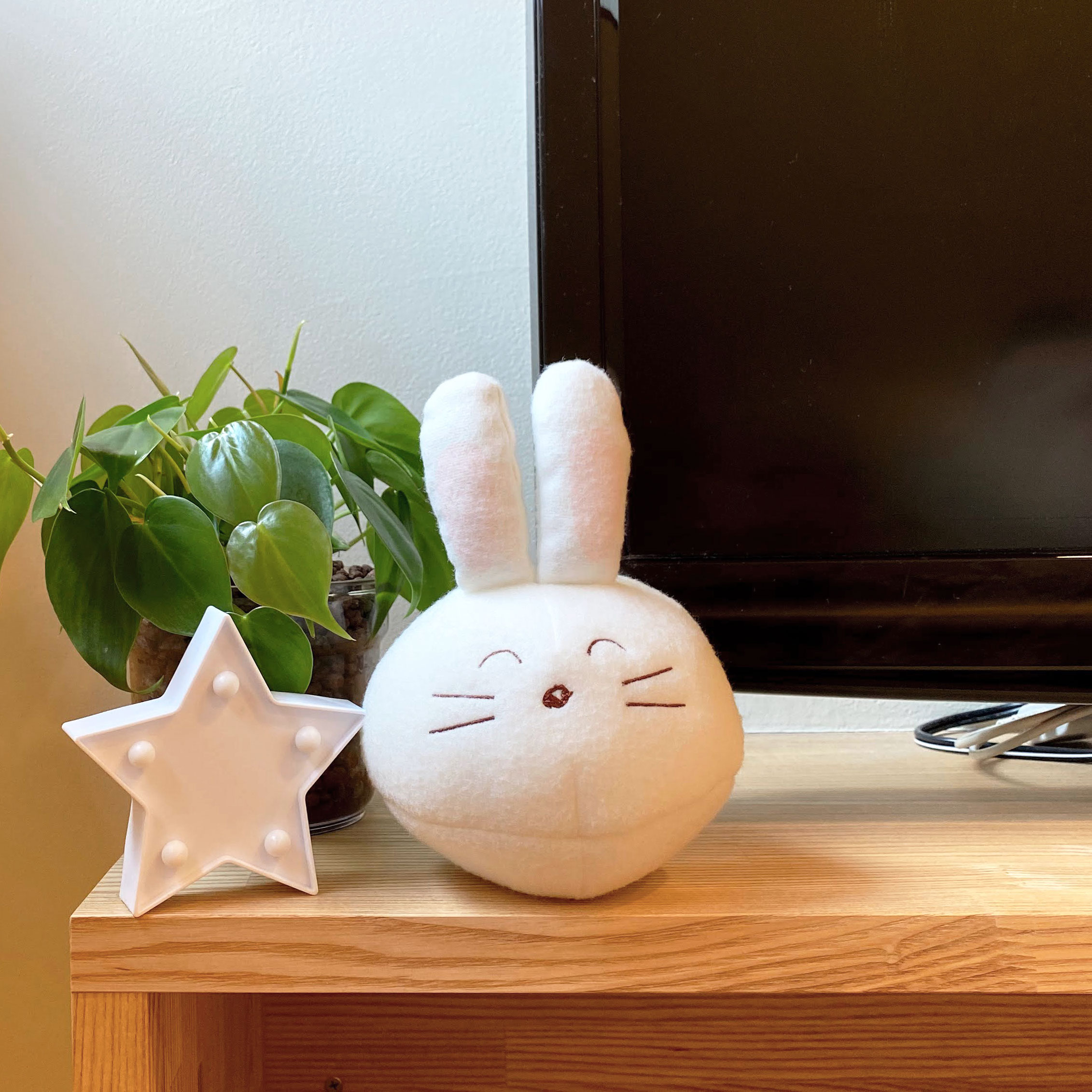 ほのぼのうさぎ】コットン100％晒しふろしき+ポンちゃんぬいぐるみ+