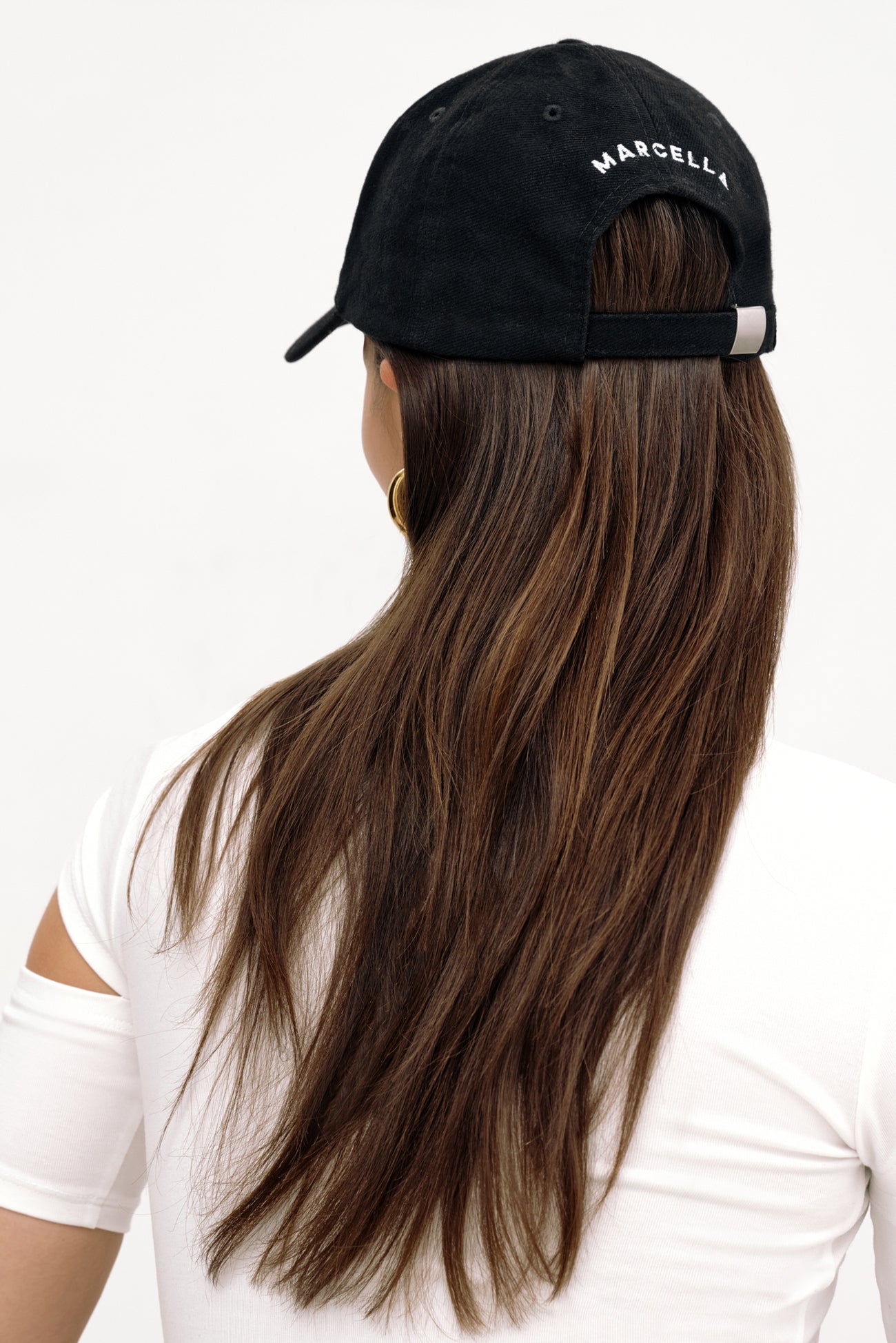 Women's Black Hat With Brim and Logo - Marcella Baseball Hat