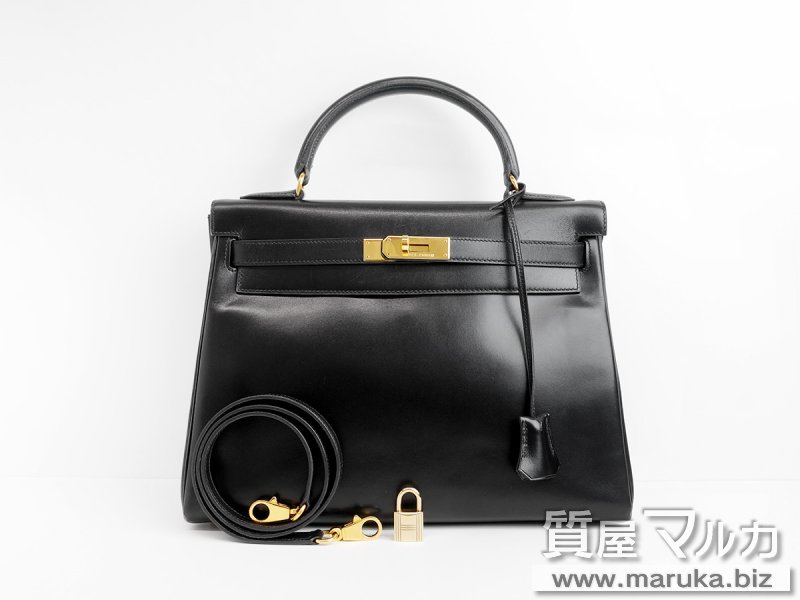 エルメス ケリー32 ボックスカーフ 黒 外縫いの買取・質預かり｜大阪の質屋