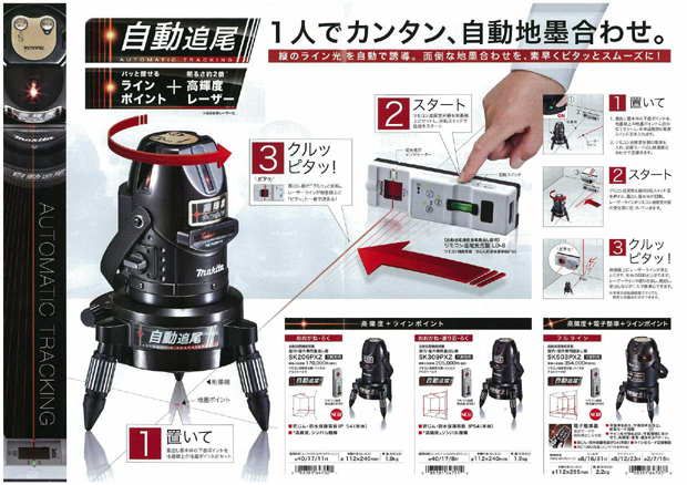 マキタ 自動追尾墨出し器 SK206PXZ／309PXZ