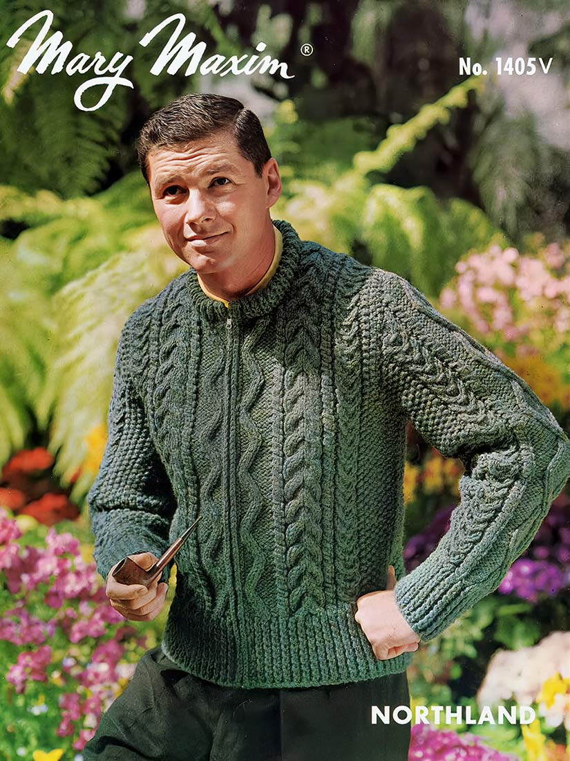 Men's Aran Cardigan or Pullover Pattern – Mary Maxim