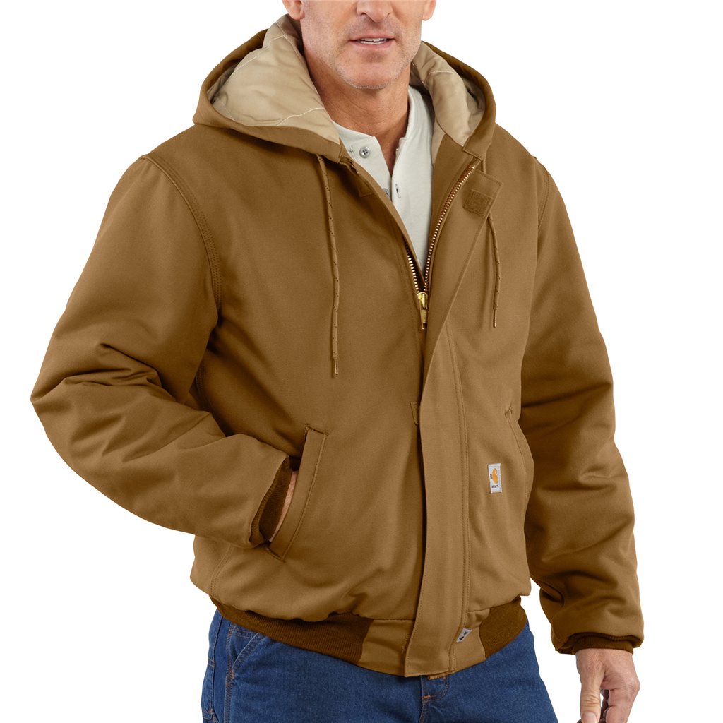 Carhartt FR Brown Duck Active Jac Quilt Lined Jacket 101621BRN-XL