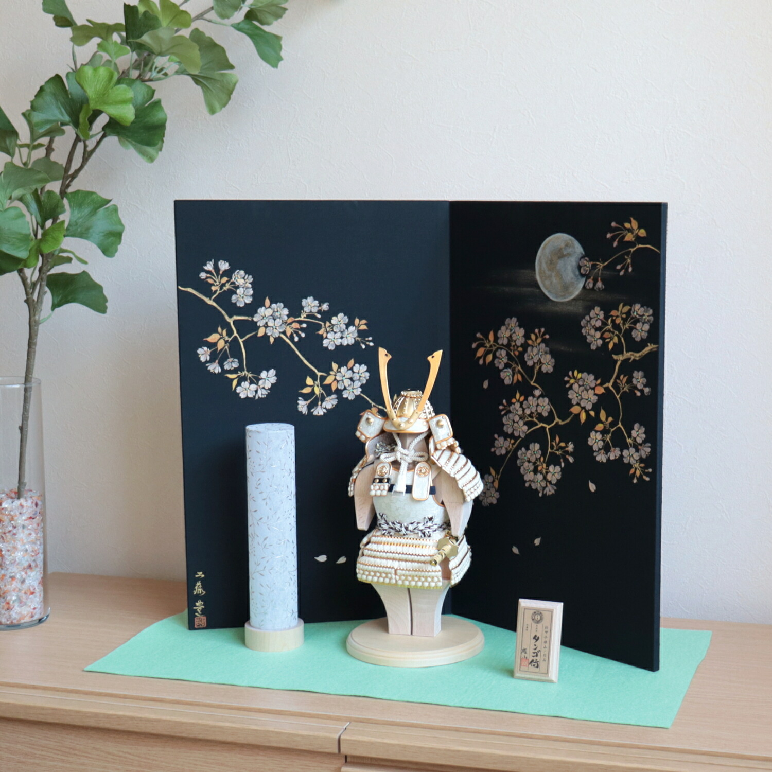 伝統工芸士 雄山作 タンゴ侍「白之新(はくのしん)」京製手描き屏風「月