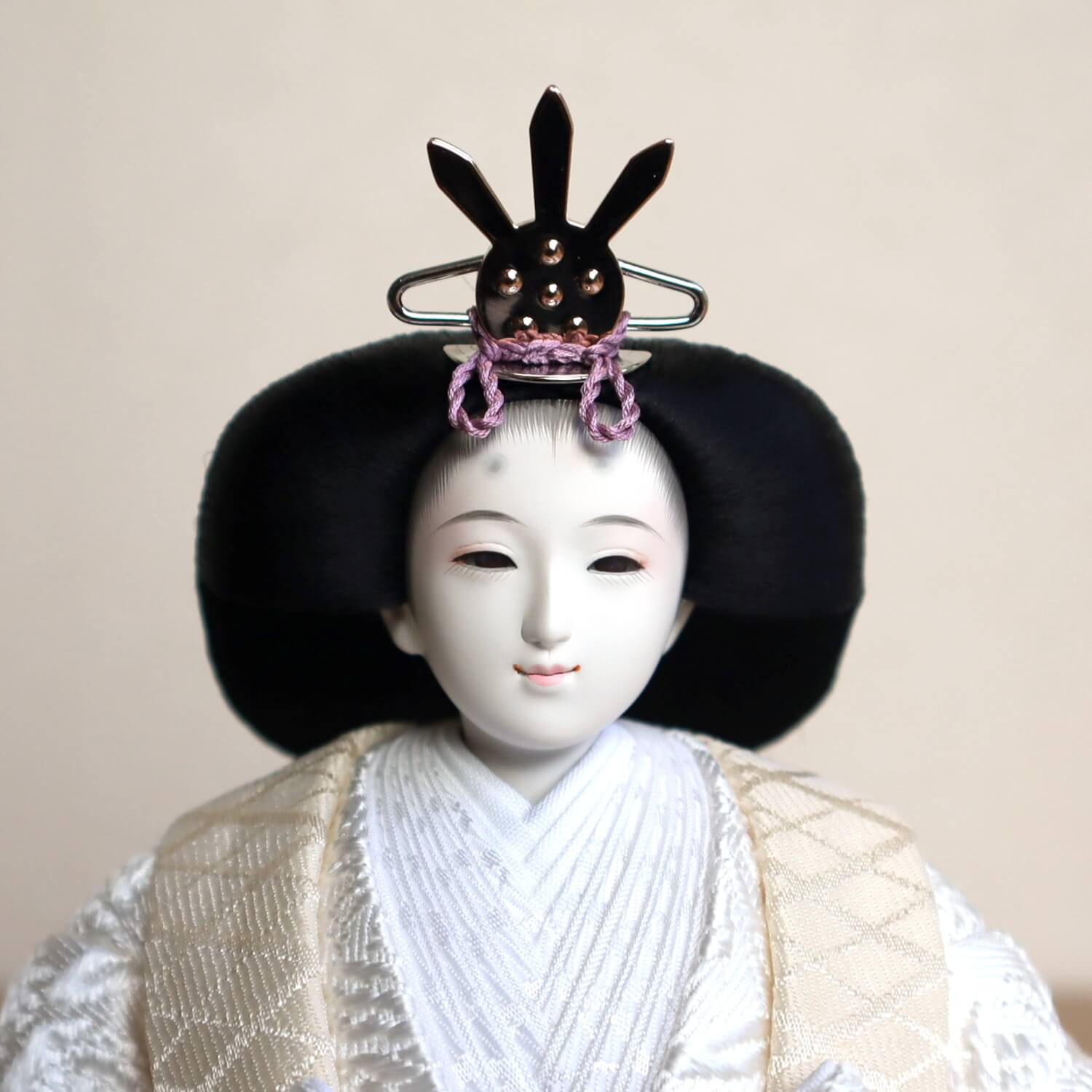 最新作 田村芙紗彦作 正絹西陣織 桐竹鳳凰 純白 無地扇 金ライン手描き