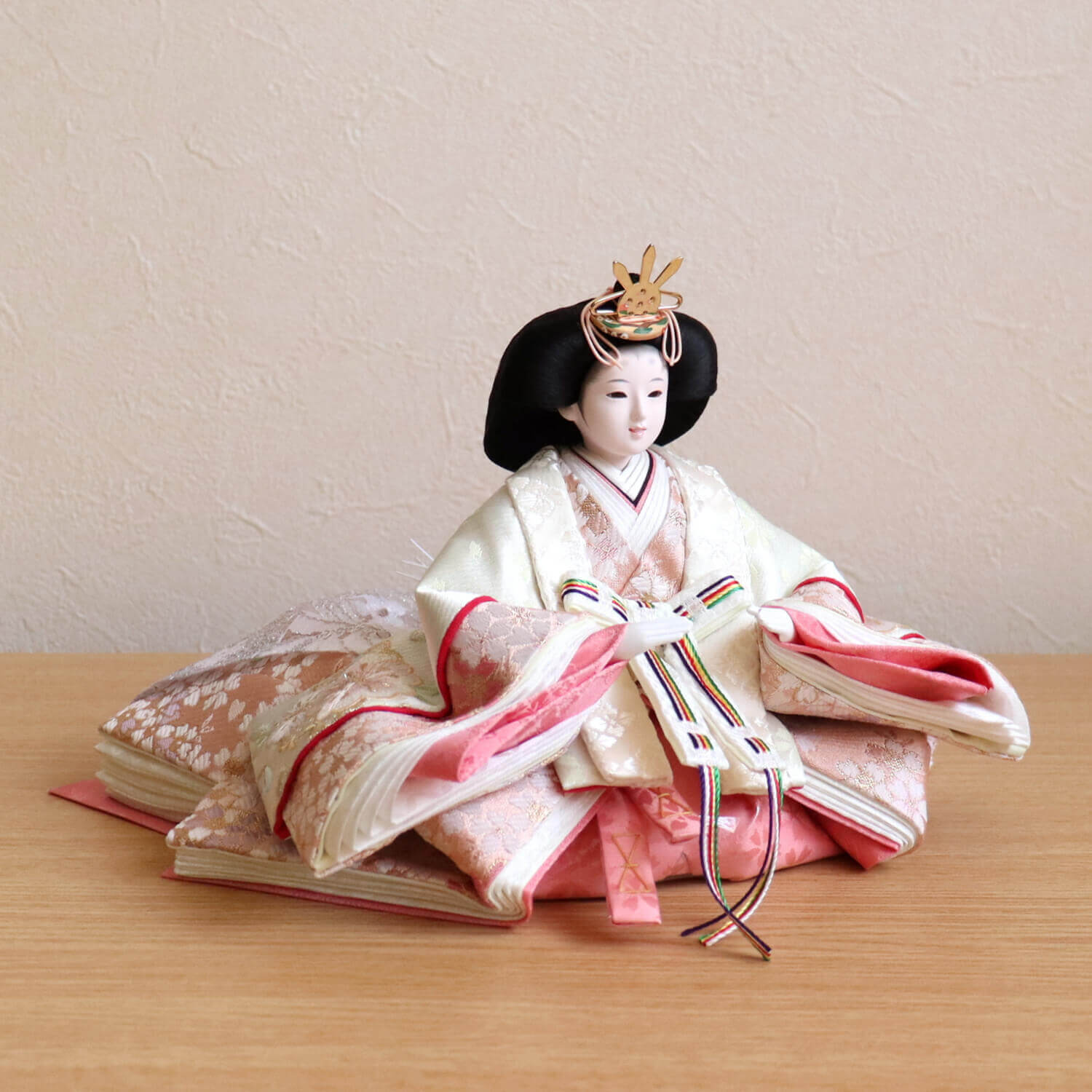 最新作 内閣総理大臣賞受賞作家 松宝作 25号 芥子 ホワイト 桜刺繍