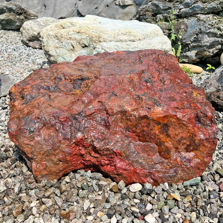 津軽錦石（青森県産）銘石 庭石 68cmサイズ 碧玉 ジャスパー 低重心