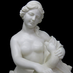 天然大理石彫刻（石像） レダと白鳥（レダとスワン）