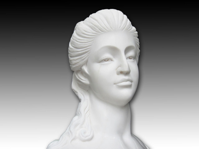 天然大理石彫刻 女神の胸像A｜高級胸像・大理石彫刻｜ガーデンアート増樹