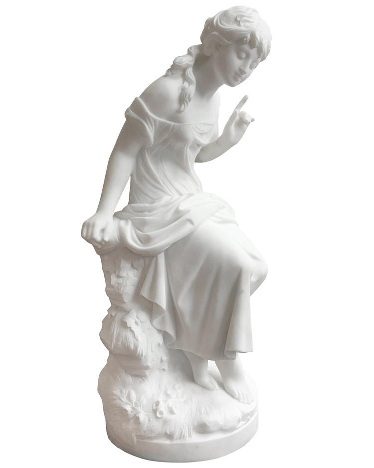 天然大理石彫刻女性像 「SORPRESA」 Franco cervietti工房サイン入り